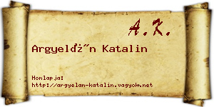 Argyelán Katalin névjegykártya