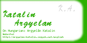 katalin argyelan business card